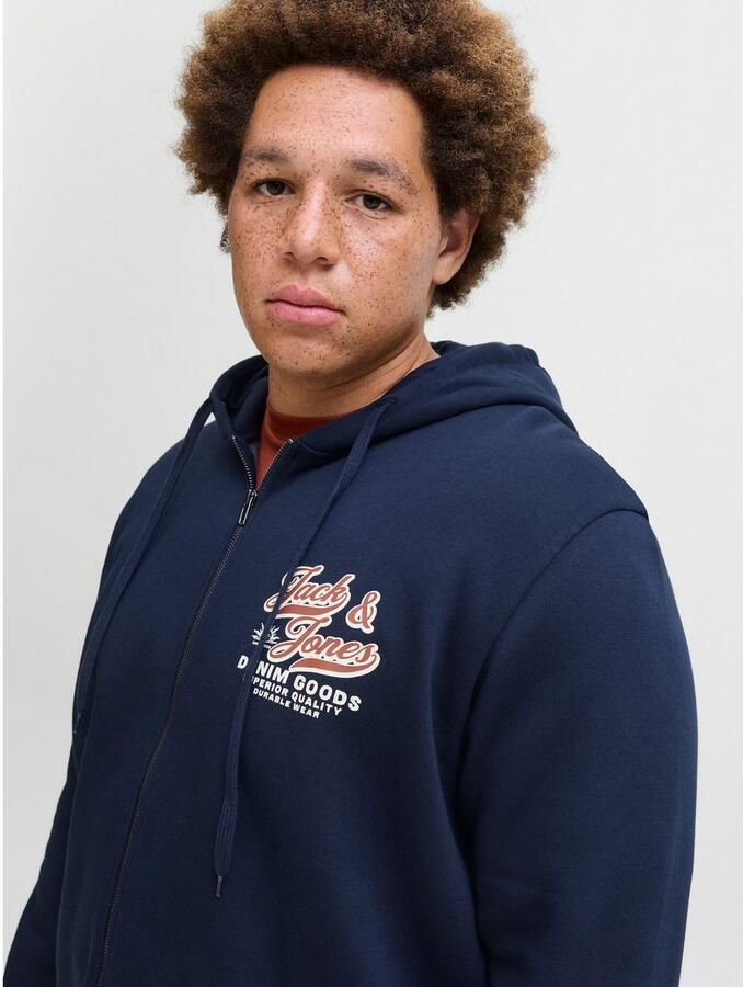 Jack & Jones PlusSize Hoodie JJELOGO SWEAT ZIP HOOD 2 COL AW25 PLS - Foto 6