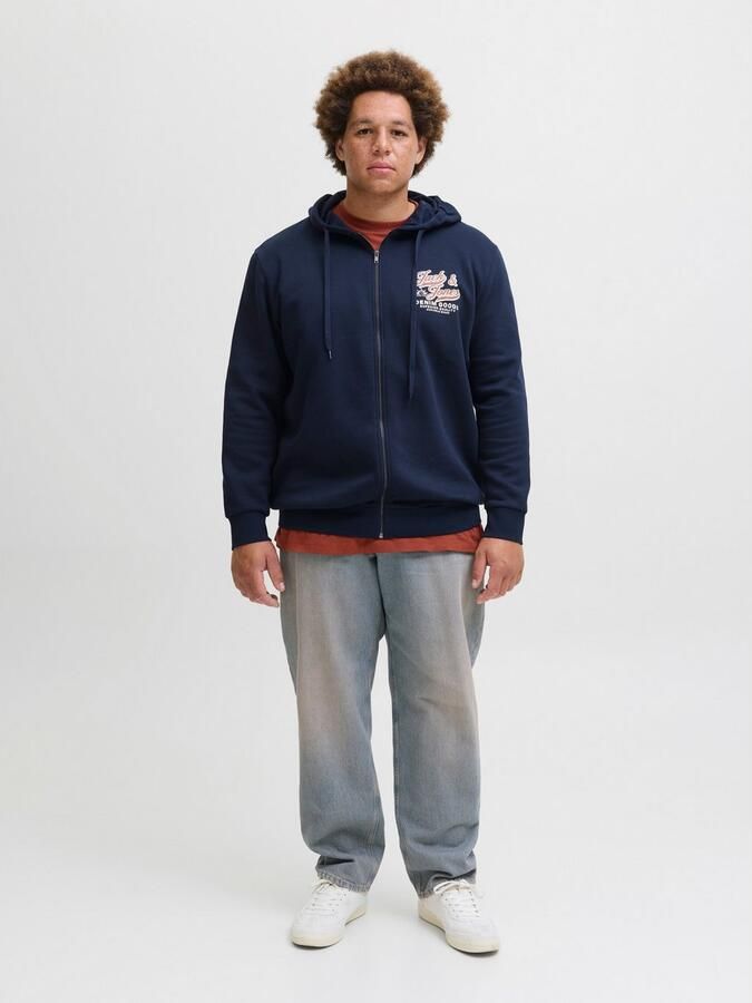 Jack & Jones PlusSize Hoodie JJELOGO SWEAT ZIP HOOD 2 COL AW25 PLS - Foto 8
