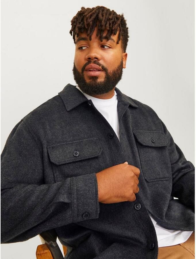 Jack & Jones PlusSize Overhemd met lange mouwen JJEBRADLEY OLLIE OVERSHIRT LS NOOS PLS