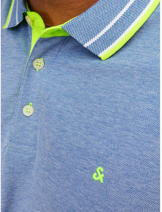 JACK & JONES PLUS SIZE regular fit polo met contrastbies Plus Size lichtblauw - Foto 5