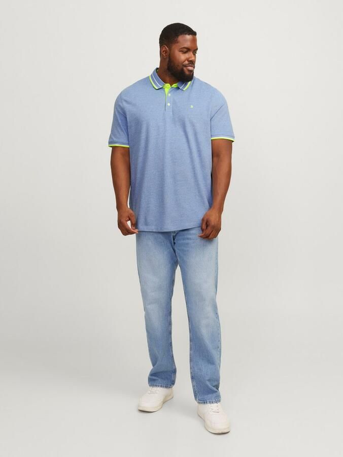 JACK & JONES PLUS SIZE regular fit polo met contrastbies Plus Size lichtblauw - Foto 8