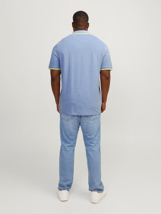 JACK & JONES PLUS SIZE regular fit polo met contrastbies Plus Size lichtblauw - Foto 9