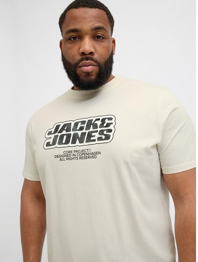 Jack & Jones PlusSize Shirt met print JCOLIDO AOP FRONT PRINT TEE SS CRE PLS - Foto 2