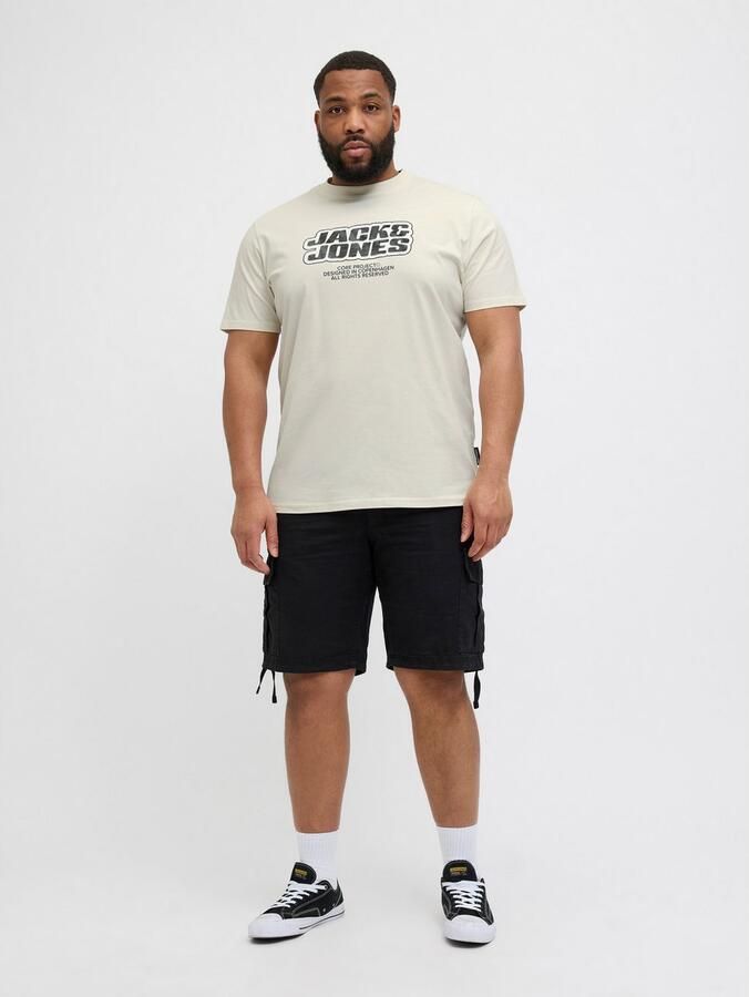 Jack & Jones PlusSize Shirt met print JCOLIDO AOP FRONT PRINT TEE SS CRE PLS - Foto 5