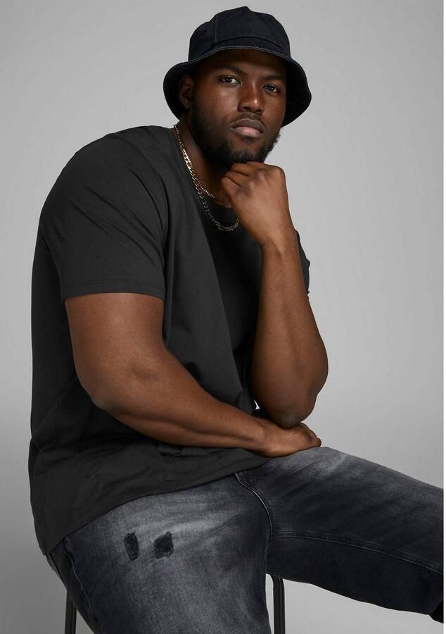 JACK & JONES PLUS SIZE basic T-shirt JJEORGANIC Plus Size black - Foto 5