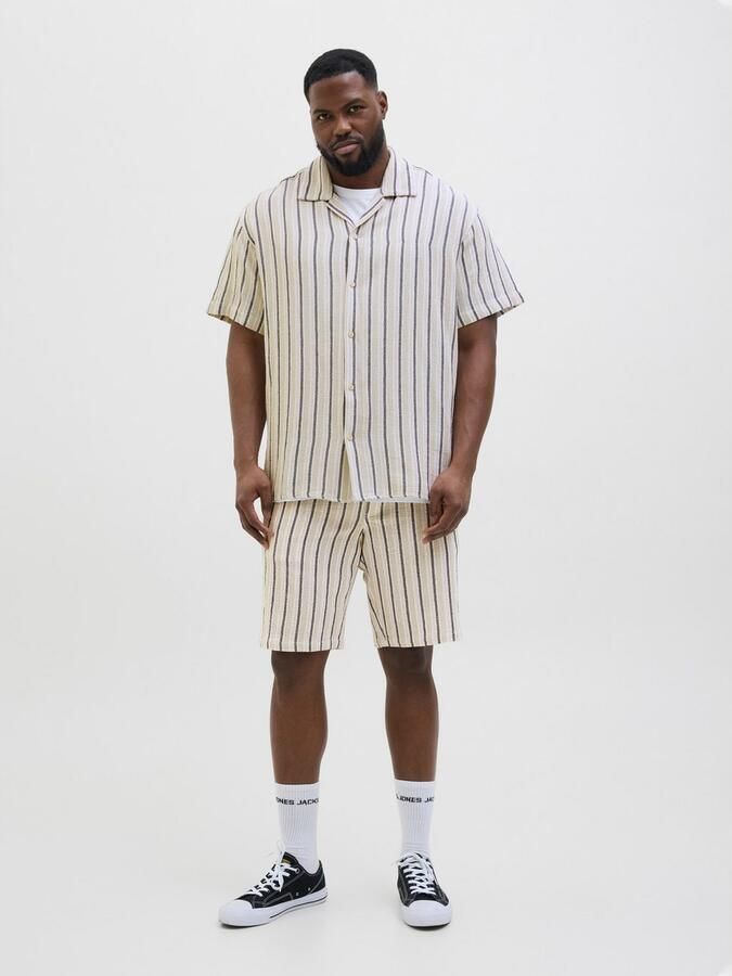 Jack & Jones PlusSize Sweatshort JPSTJAIDEN COBA STRIPE JOG SHORT SN PLS - Foto 5