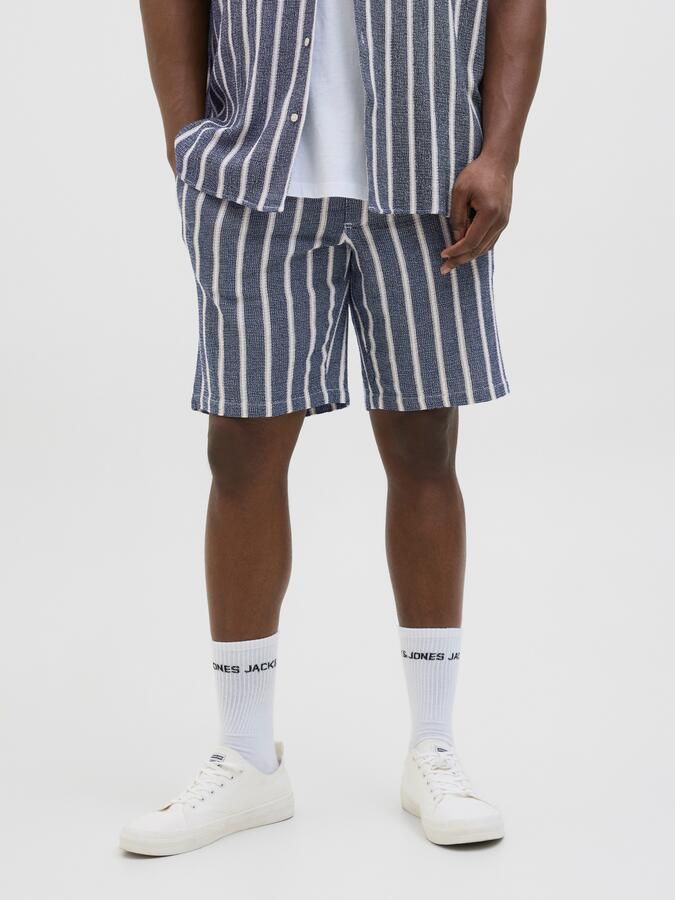 Jack & Jones PlusSize Sweatshort JPSTJAIDEN COBA STRIPE JOG SHORT SN PLS - Foto 4