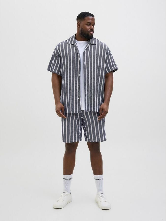 Jack & Jones PlusSize Sweatshort JPSTJAIDEN COBA STRIPE JOG SHORT SN PLS - Foto 3