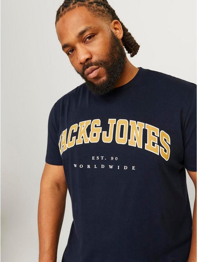 Jack & Jones PlusSize T-shirt JJECALEB VARSITY TEE SS O-NECK NOOS PLS - Foto 4