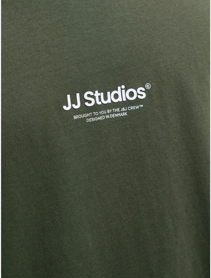 JACK & JONES ESSENTIALS relaxed T-shirt donkergroen - Foto 4