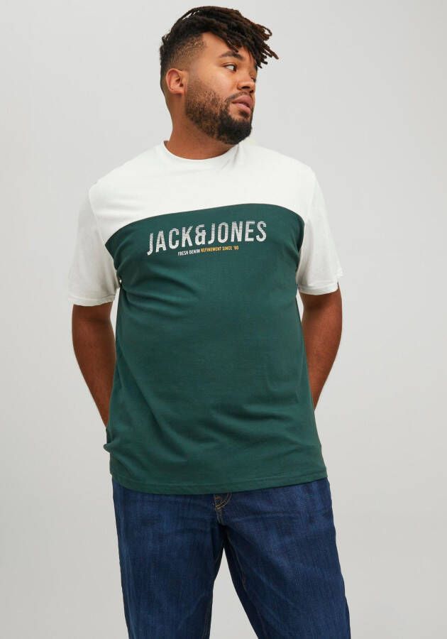 JACK & JONES PLUS SIZE regular fit T-shirt Plus Size met logo pine grove