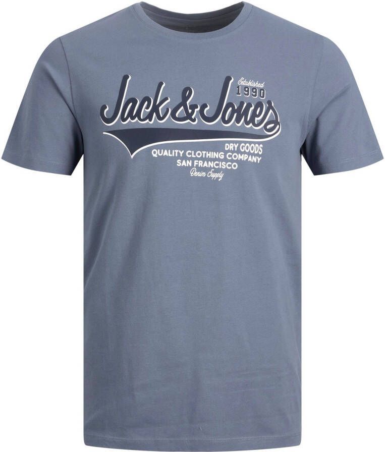 Jack & Jones PlusSize Shirt met ronde hals JJELOGO TEE SS O-N 2COL 22 23 NOOS PLS