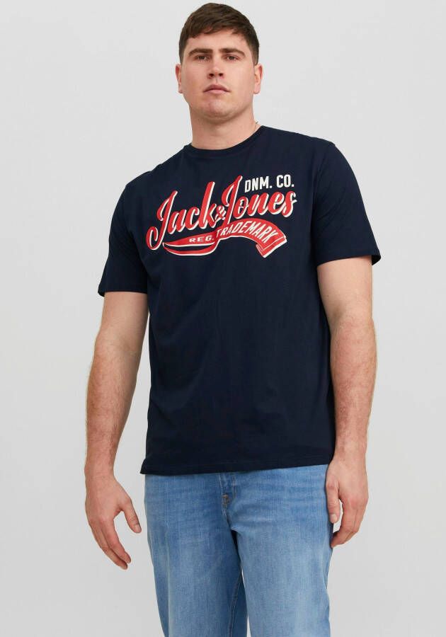 Jack & Jones PlusSize Shirt met ronde hals JJELOGO TEE SS O-NECK 2 COL 23 24 PLS