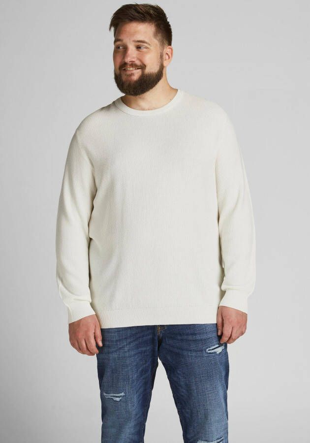 JACK & JONES PLUS SIZE trui JJEAARON Plus Size met textuur jet stream