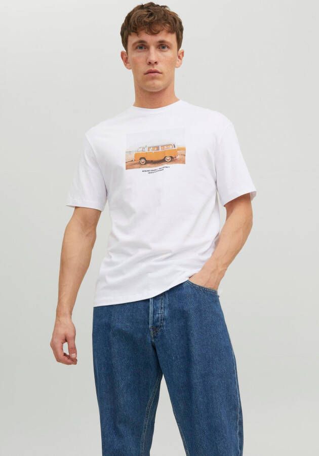 JACK & JONES ORIGINALS T-shirt JORCOPENHAGEN met printopdruk bright white