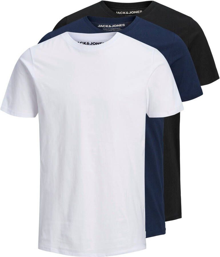 Jack & Jones Shirt met ronde hals ORGANIC BASIC TEE 3PK (set 3-delig)