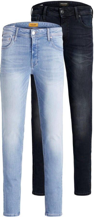 JACK & JONES JEANS INTELLIGENCE skinny jeans JJILIAM JJORIGINAL light denim zwart (set van 2)