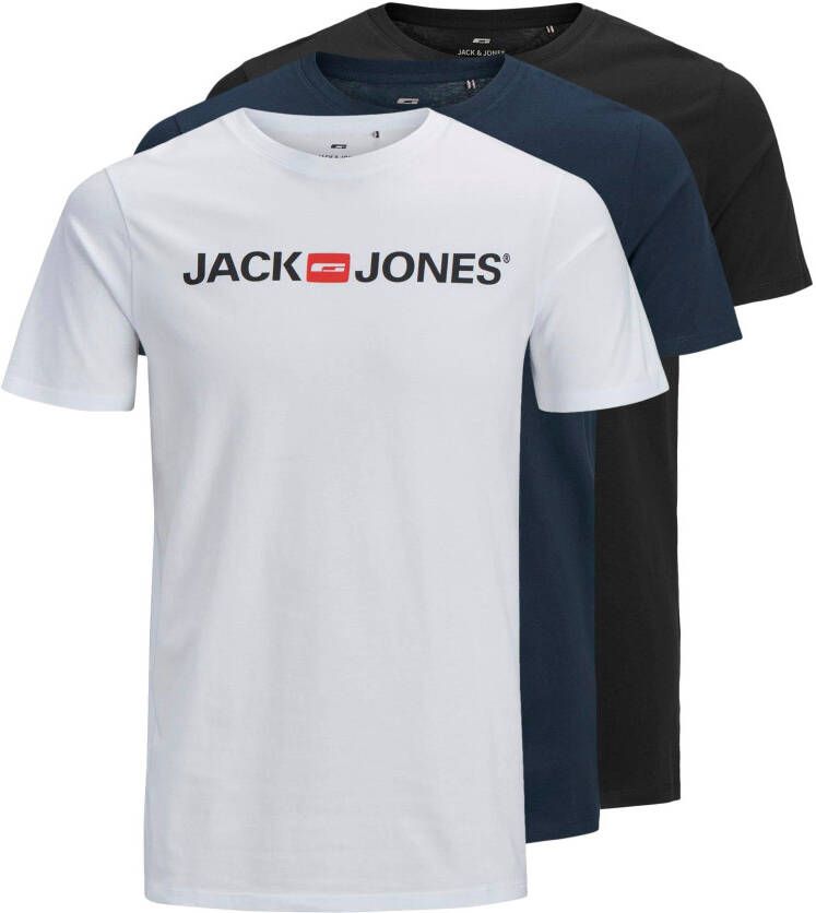 Jack & Jones T-shirt CORP LOGO TEE (3-delig Set van 3)