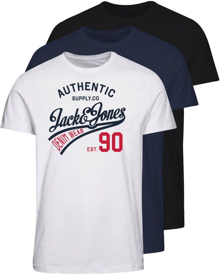 Jack & Jones T-shirt ETHAN TEE 3PK (3-delig Set van 3)