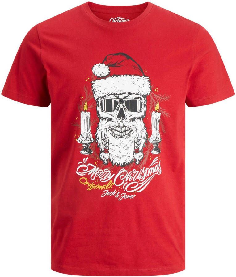 Jack & jones Jorclaus Tee SS Creweck Xmas 12221422 Rood Heren