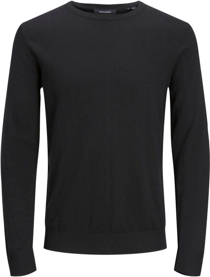 Jack & jones Jjeemil Gebreide Trui met Ronde Hals Black Heren