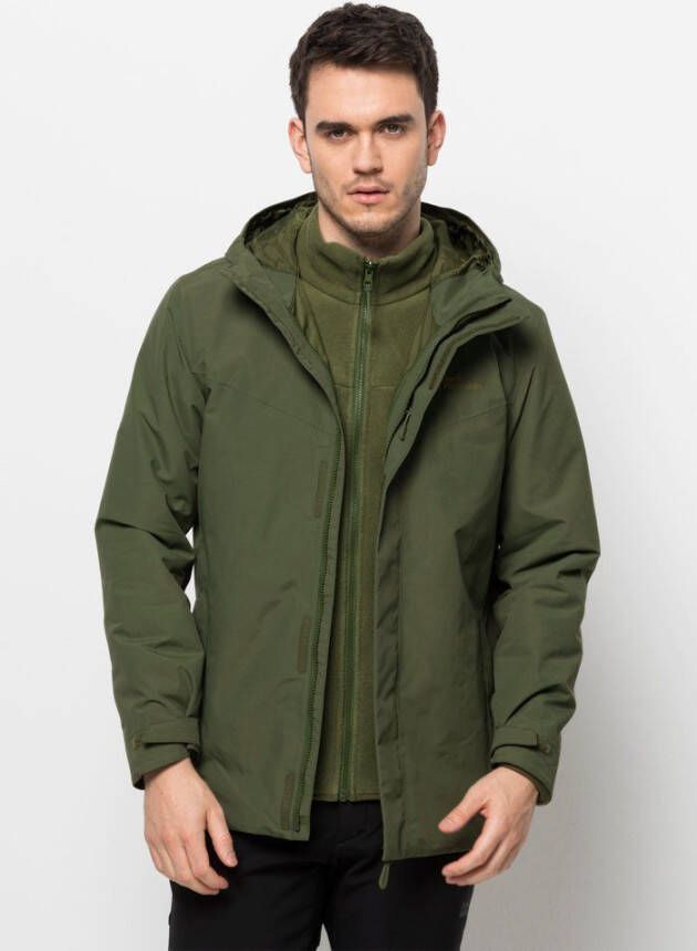 Jack Wolfskin Altenberg 3in1 Jacket Men 3in1 jack Heren XXL bruin greenwood