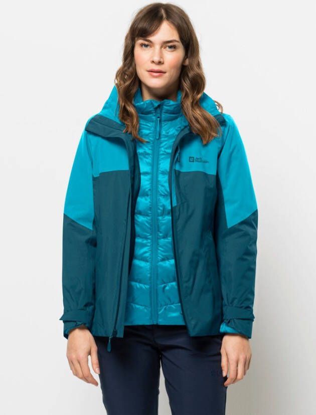 Jack Wolfskin Feldberg 3in1 Jacket Women 3in1 jack Dames XXL blue coral blue coral