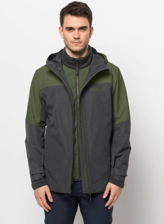 Jack Wolfskin Glaabach 3in1 Jacket Men 3in1 jack Heren S groen greenwood