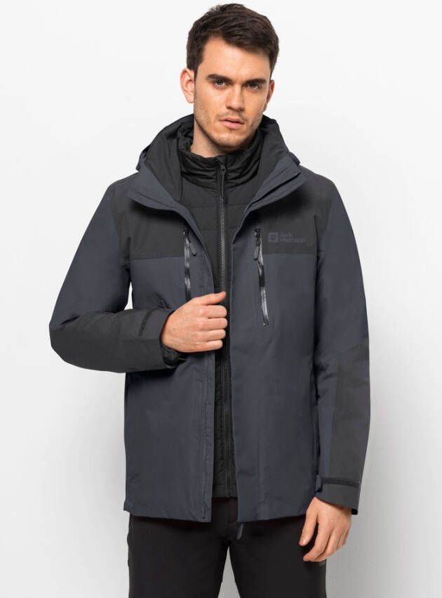 Jack Wolfskin Jasper 3in1 Jacket Men 3in1 jack Heren XL ebony