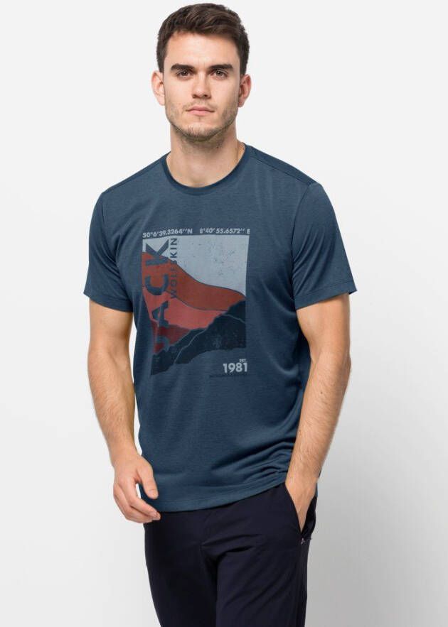 Jack Wolfskin Crosstrail Graphic T-Shirt Men Functioneel shirt heren M blauw thunder blue