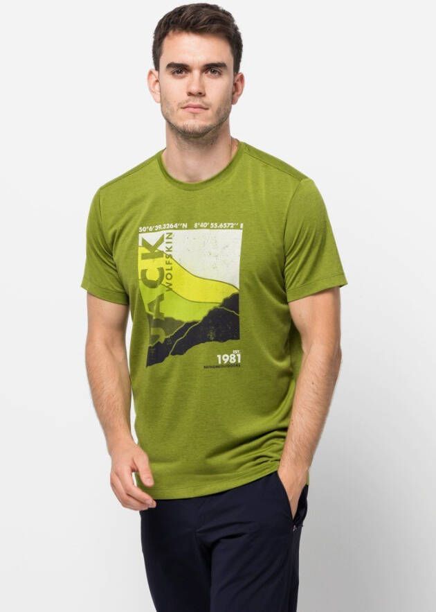 Jack Wolfskin Crosstrail Graphic T-Shirt Men Functioneel shirt Heren XXL groen golden cypress