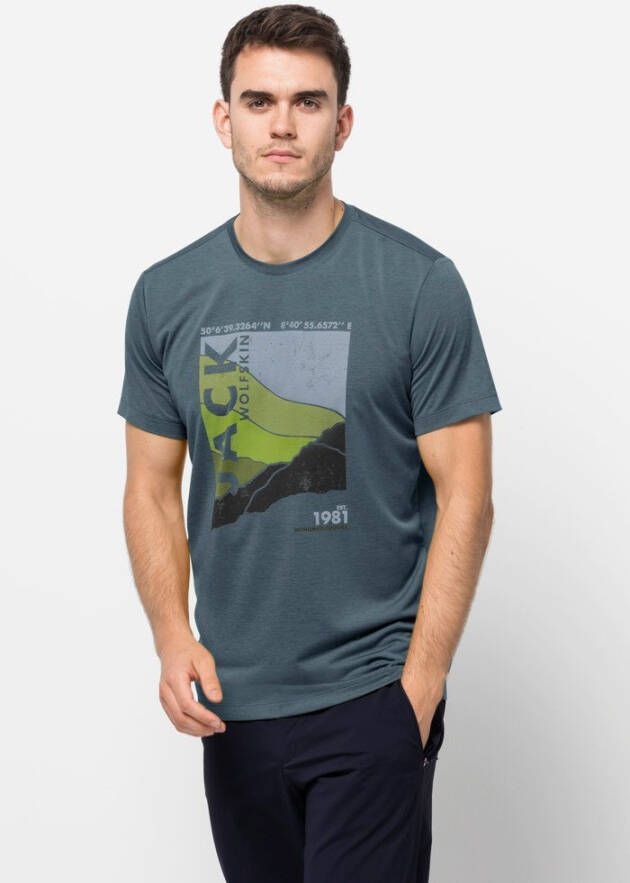 Jack Wolfskin Crosstrail Graphic T-Shirt Men Functioneel shirt heren S grijs storm grey