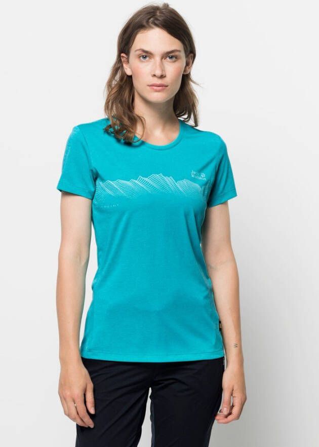 Jack Wolfskin Crosstrail Graphic T-Shirt Women Functioneel shirt Dames XS blauw dark aqua