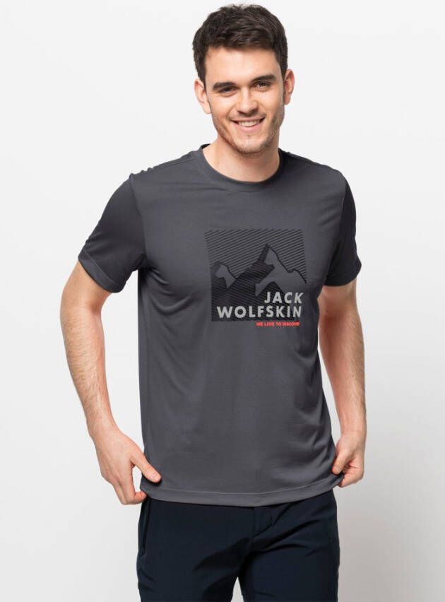 Jack Wolfskin Hiking S S Graphic T-Shirt Men Functioneel shirt Heren XL ebony