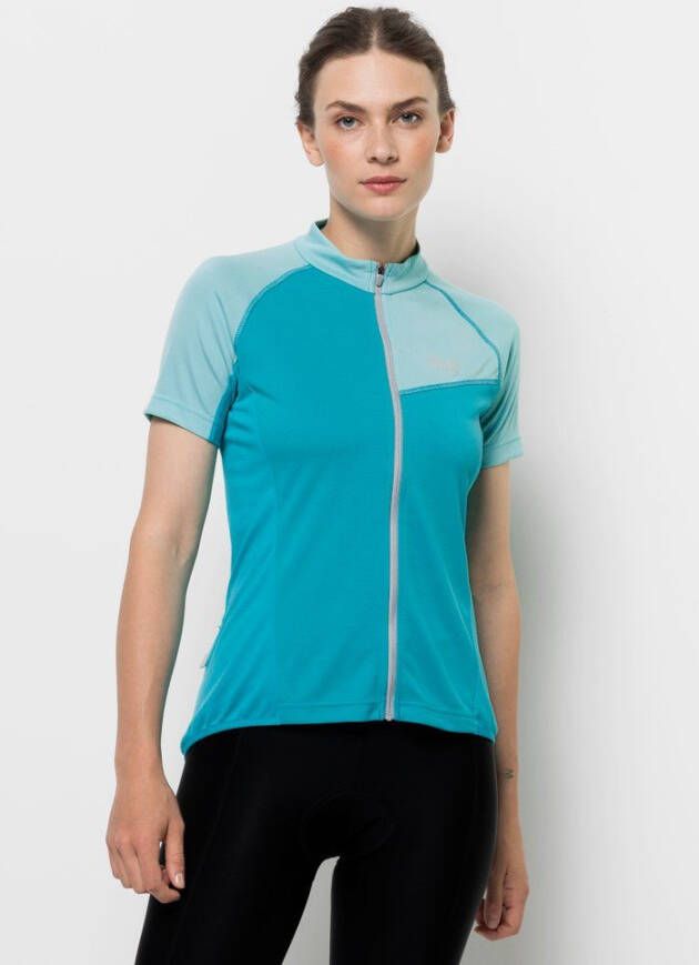 Jack Wolfskin Tourer Fullzip T-Shirt Women Fietstricot Dames M blauw dark aqua