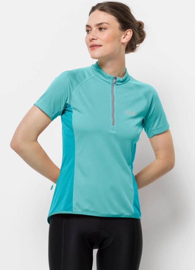 Jack Wolfskin Tourer Halfzip T-Shirt Women Fietstricot Dames XS blauw peppermint