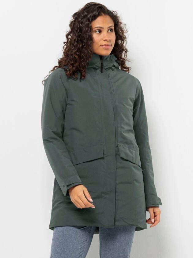 Jack Wolfskin Tempelhof Coat Women Waterdichte winterjas Dames XXL grijs slate green