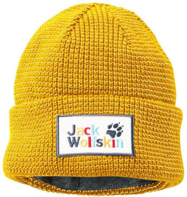 Jack Wolfskin Night Hawk Cap Kids Reflecterende gebreide muts Kinderen one size geel burly yellow XT