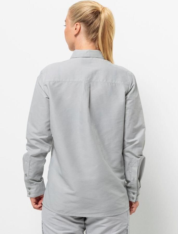 Jack Wolfskin Barrier LS Shirt Women Blouse met bescherming tegen muggen en zon Dames XXL cool grey Cool Grey