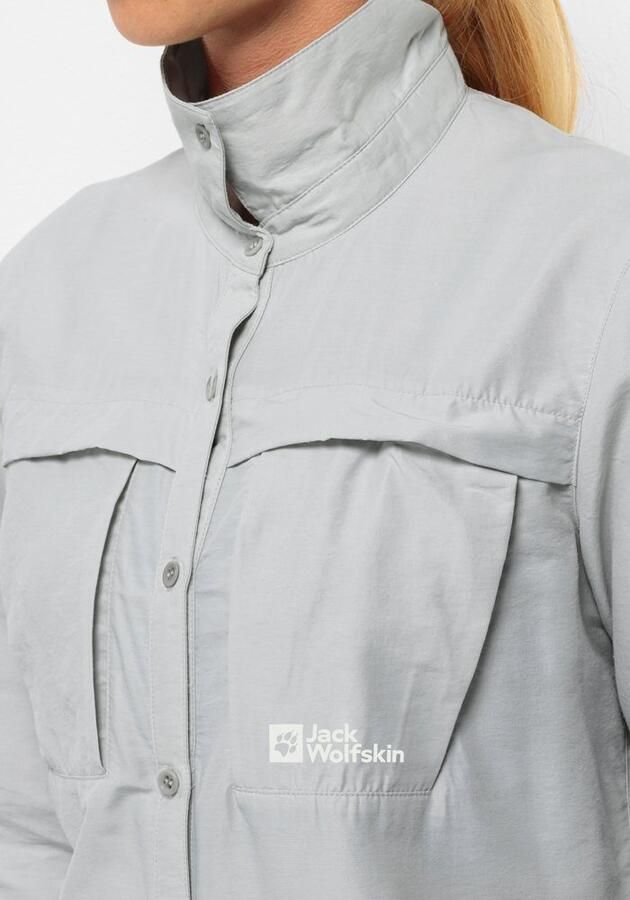 Jack Wolfskin Barrier LS Shirt Women Blouse met bescherming tegen muggen en zon Dames XXL cool grey Cool Grey - Foto 4