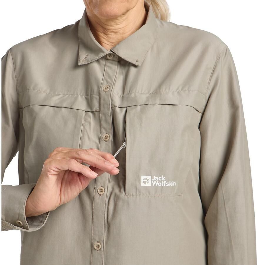 Jack Wolfskin Barrier LS Shirt Women Blouse met bescherming tegen muggen en zon Dames XXL stone - Foto 3