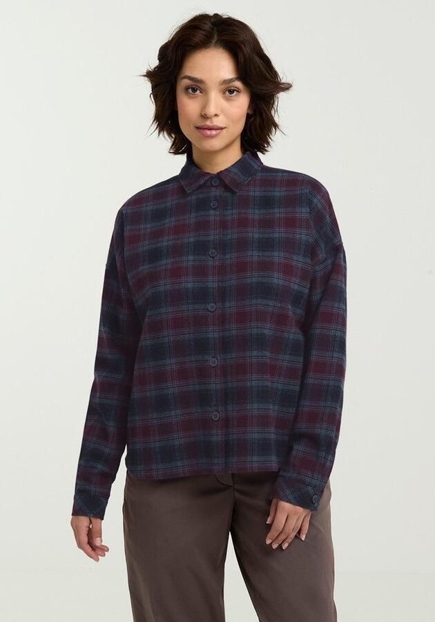 Jack Wolfskin Baja Flannel Shirt Women Flanellen overhemd Damen XXL check dark navy CHECK dark navy - Foto 6