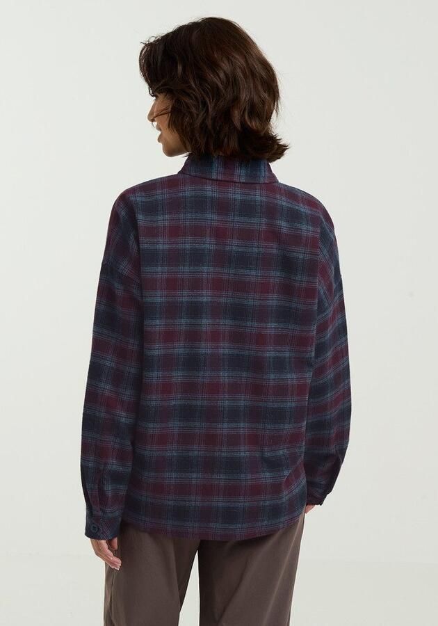 Jack Wolfskin Baja Flannel Shirt Women Flanellen overhemd Damen XXL check dark navy CHECK dark navy - Foto 3