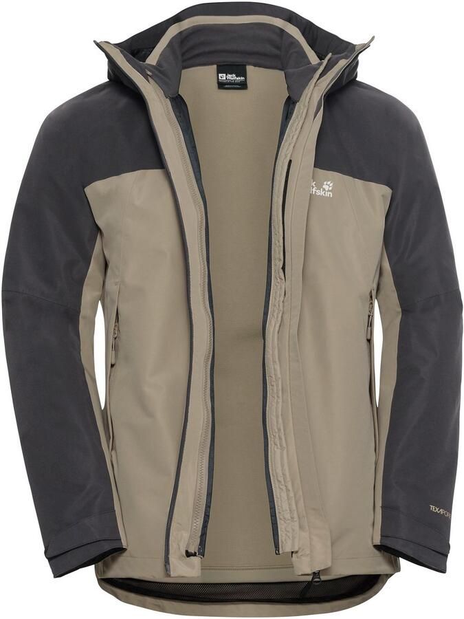 Jack Wolfskin Wild Places 3in1 Jacket Men Waterdicht 3-in-1 jack Heren XXXL linen - Foto 5