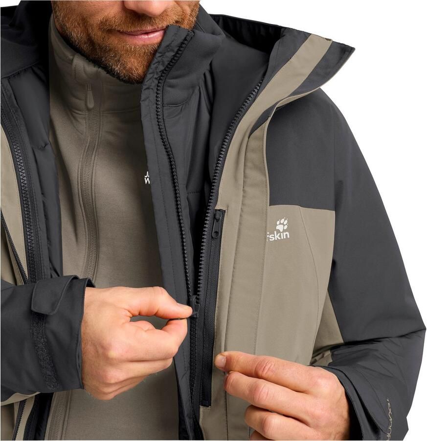Jack Wolfskin Wild Places 3in1 Jacket Men Waterdicht 3-in-1 jack Heren XXXL linen - Foto 3