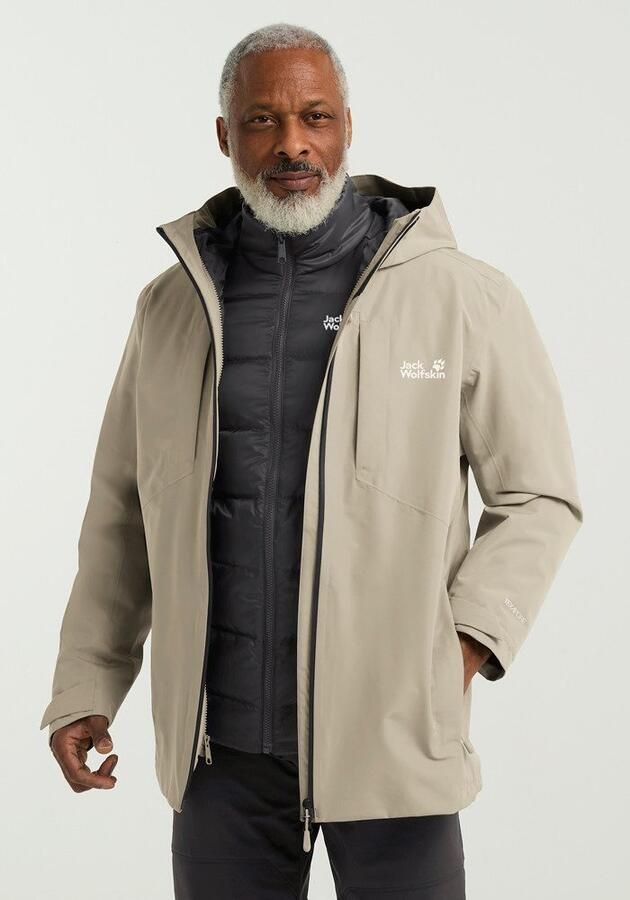 Jack Wolfskin Icecape 3in1 Down Jacket Men RDS Waterdicht 3-in-1 jack Heren XXXL linen - Foto 12