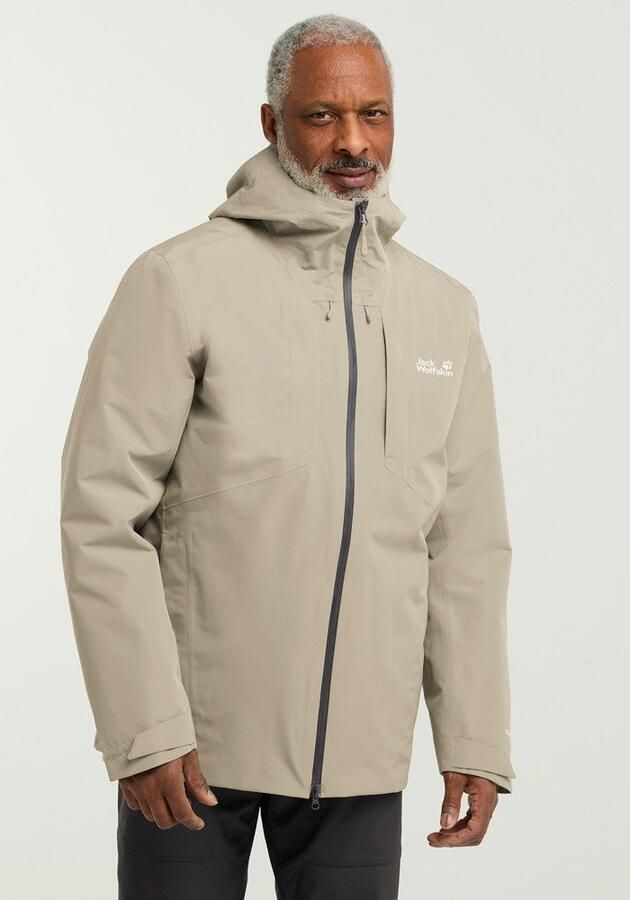 Jack Wolfskin Icecape 3in1 Down Jacket Men RDS Waterdicht 3-in-1 jack Heren XXXL linen - Foto 4