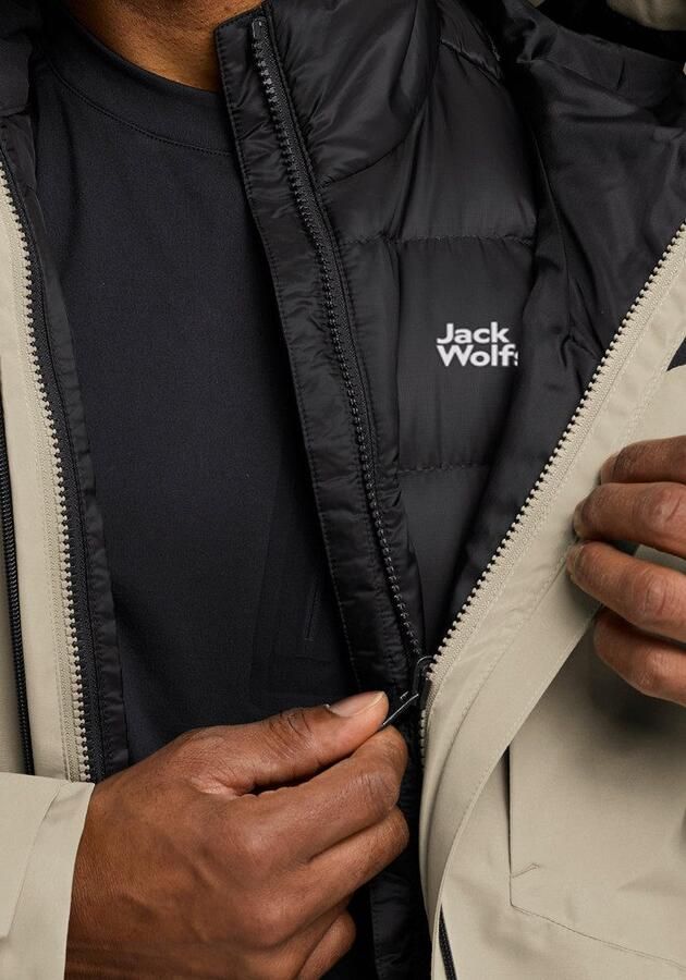 Jack Wolfskin Icecape 3in1 Down Jacket Men RDS Waterdicht 3-in-1 jack Heren XXXL linen - Foto 9