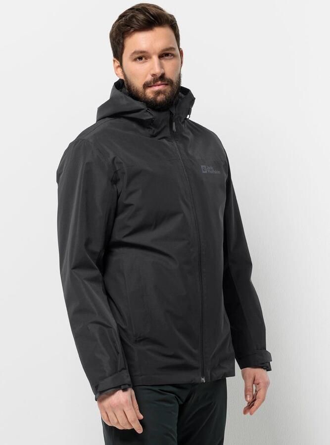 Jack Wolfskin Functioneel 3-in-1-jack TAUBENBERG 3IN1 JKT M Waterafstotende ritsen waterdicht ademend - Foto 3