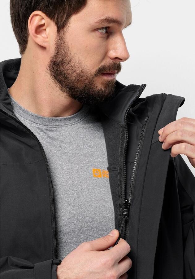 Jack Wolfskin Functioneel 3-in-1-jack TAUBENBERG 3IN1 JKT M Waterafstotende ritsen waterdicht ademend - Foto 5
